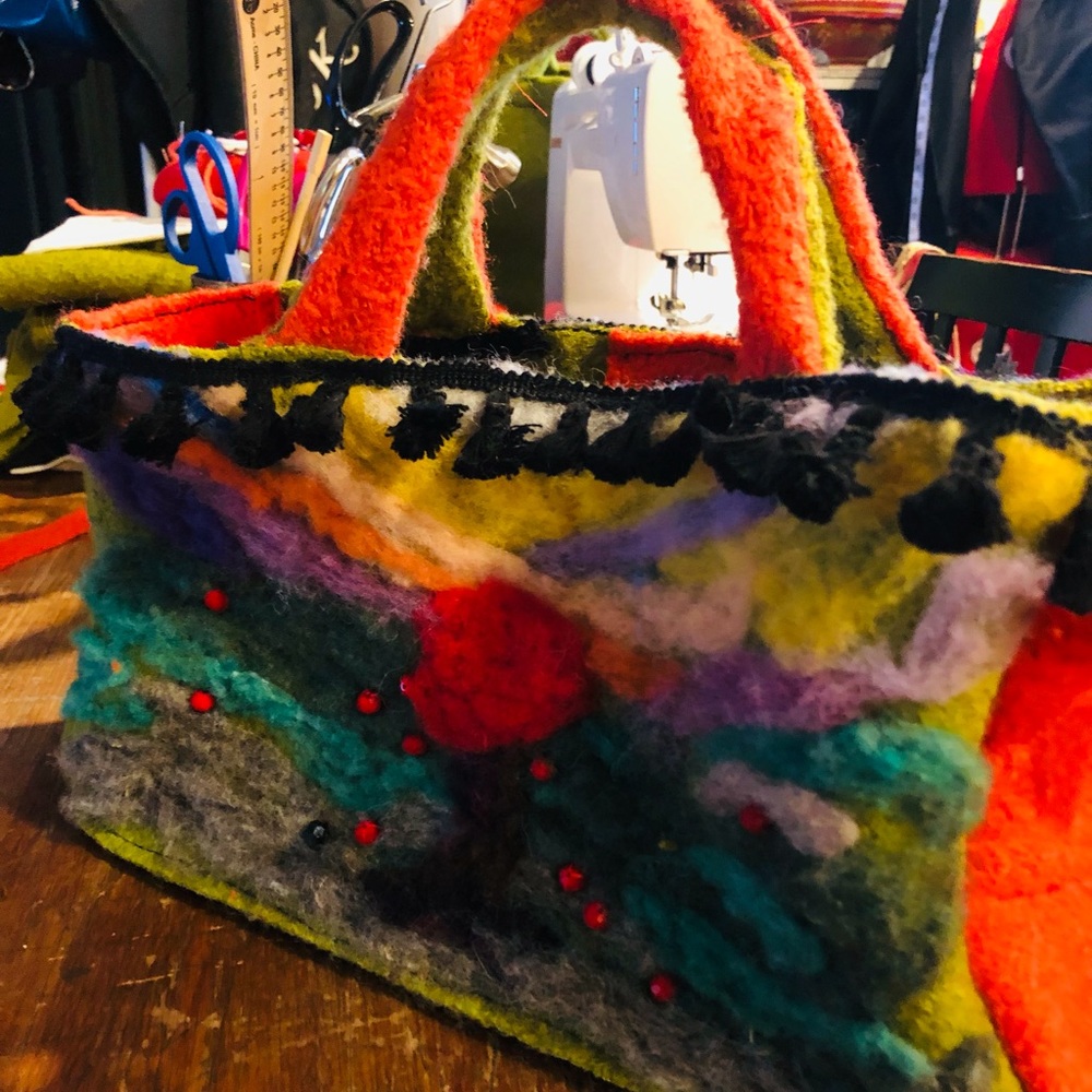 Handmade wool felted handbags